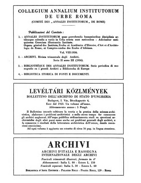 Archivi archivi d'Italia e rassegna internazionale degli archivi