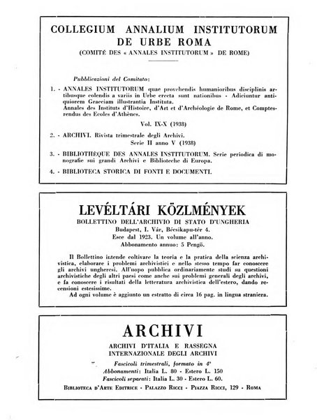 Archivi archivi d'Italia e rassegna internazionale degli archivi