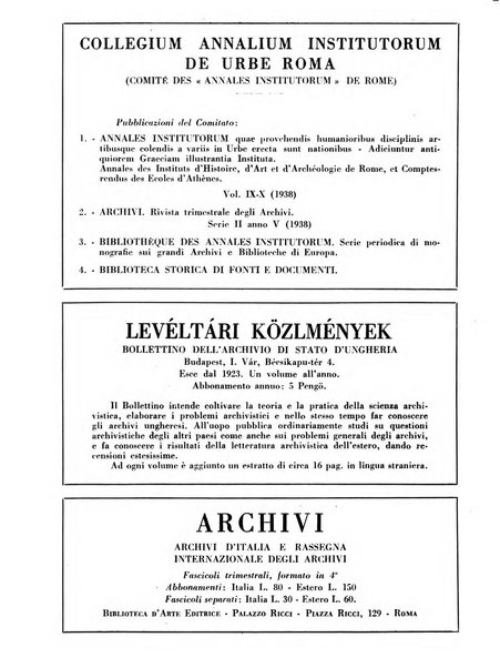 Archivi archivi d'Italia e rassegna internazionale degli archivi