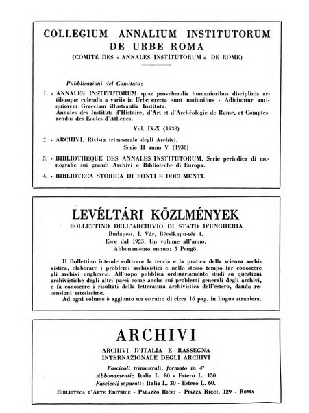 Archivi archivi d'Italia e rassegna internazionale degli archivi