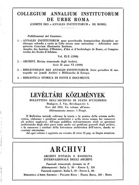 Archivi archivi d'Italia e rassegna internazionale degli archivi