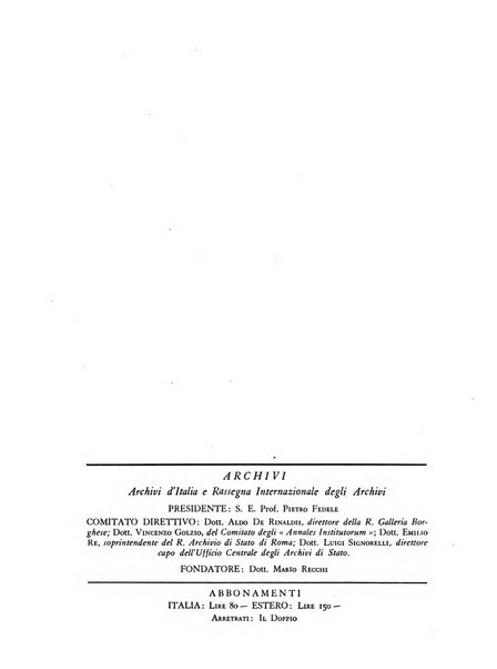 Archivi archivi d'Italia e rassegna internazionale degli archivi