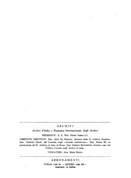 Archivi archivi d'Italia e rassegna internazionale degli archivi