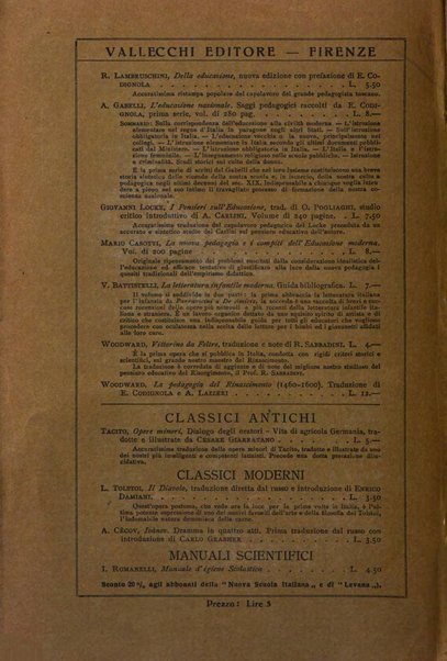 Levana rassegna trimestrale di filosofia dell'educazione e di politica scolastica