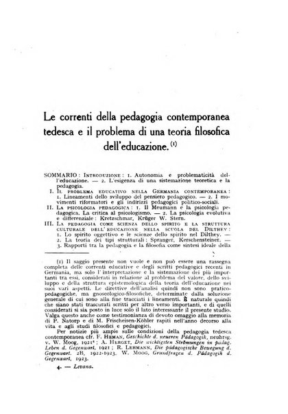 Levana rassegna trimestrale di filosofia dell'educazione e di politica scolastica