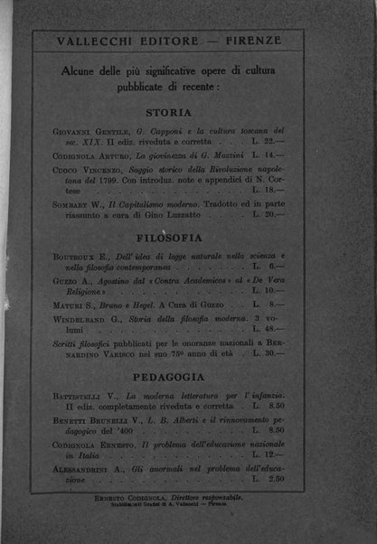 Levana rassegna trimestrale di filosofia dell'educazione e di politica scolastica