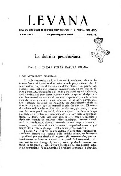 Levana rassegna trimestrale di filosofia dell'educazione e di politica scolastica