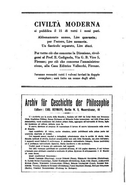 Civiltà moderna rassegna bimestrale di critica storica, letteraria, filosofica