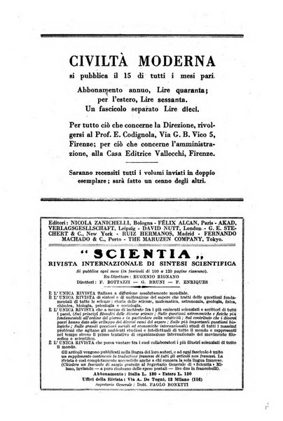 Civiltà moderna rassegna bimestrale di critica storica, letteraria, filosofica