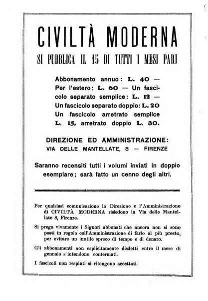 Civiltà moderna rassegna bimestrale di critica storica, letteraria, filosofica