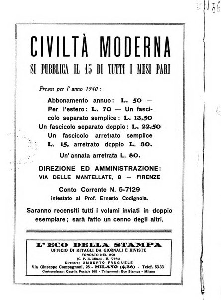 Civiltà moderna rassegna bimestrale di critica storica, letteraria, filosofica