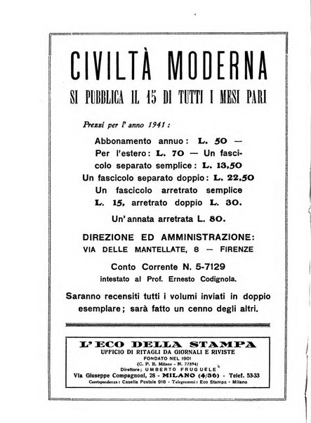 Civiltà moderna rassegna bimestrale di critica storica, letteraria, filosofica