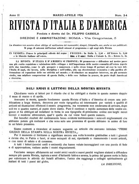 Rivista d'Italia e d'America rassegna mensile illustrata per la valorizzazione degli italiani all'estero ...