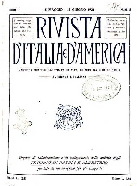 Rivista d'Italia e d'America rassegna mensile illustrata per la valorizzazione degli italiani all'estero ...