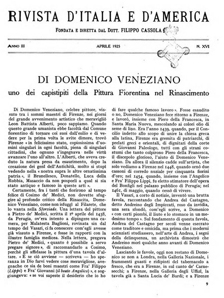 Rivista d'Italia e d'America rassegna mensile illustrata per la valorizzazione degli italiani all'estero ...