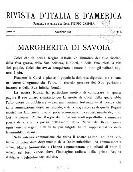 Rivista d'Italia e d'America rassegna mensile illustrata per la valorizzazione degli italiani all'estero ...