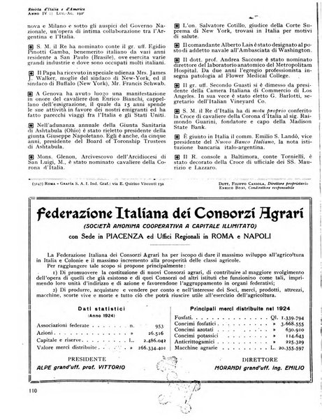 Rivista d'Italia e d'America rassegna mensile illustrata per la valorizzazione degli italiani all'estero ...