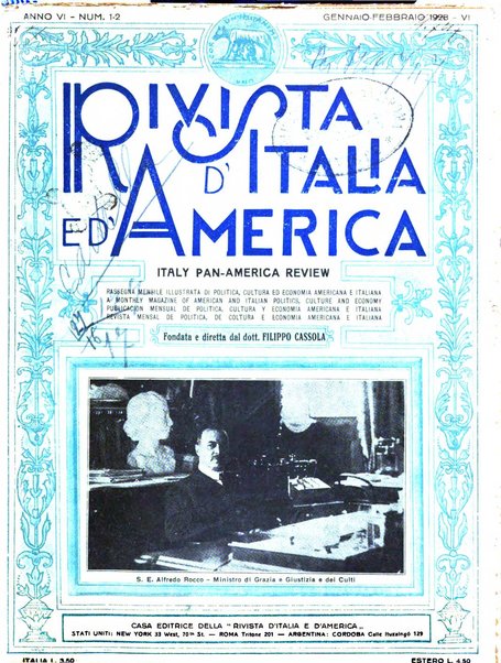 Rivista d'Italia e d'America rassegna mensile illustrata per la valorizzazione degli italiani all'estero ...