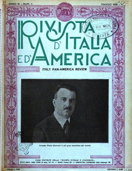 Rivista d'Italia e d'America rassegna mensile illustrata per la valorizzazione degli italiani all'estero ...