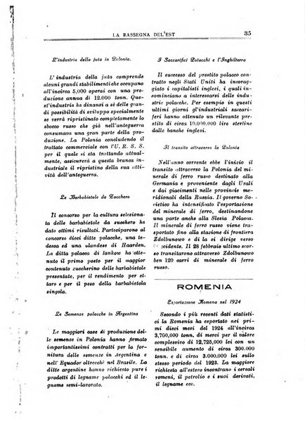 La rassegna dell'Est