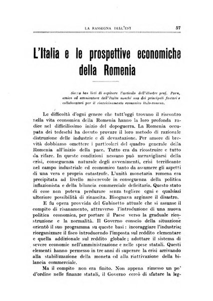 La rassegna dell'Est