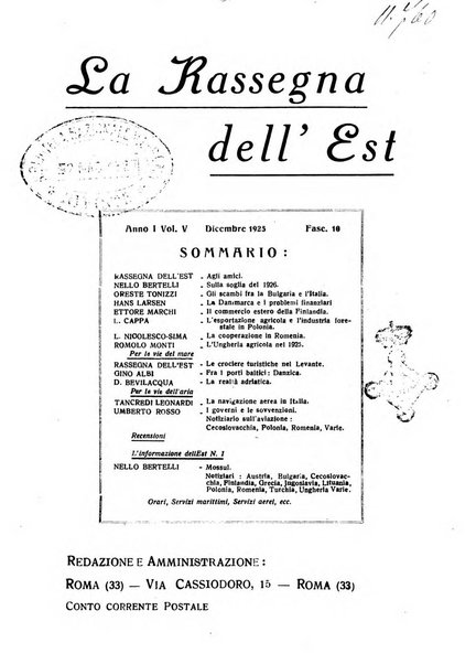 La rassegna dell'Est