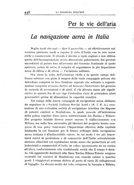 La rassegna dell'Est