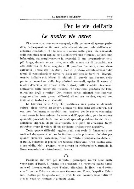 La rassegna dell'Est