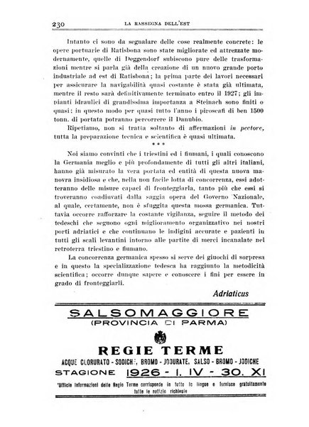 La rassegna dell'Est