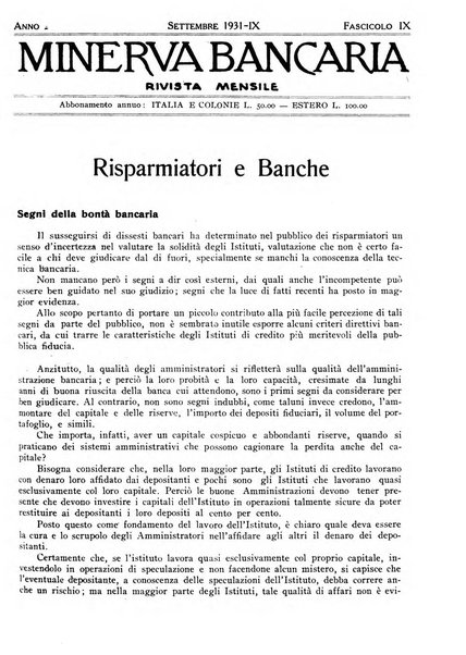 Minerva bancaria rivista mensile