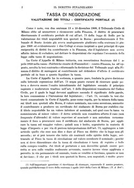 Il diritto finanziario rivista quindicinale di dottrina e giurisprudenza in materia d'imposte dirette e tasse sugli affari