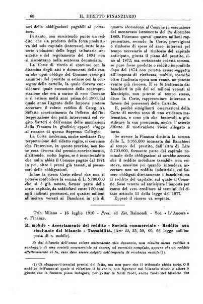 Il diritto finanziario rivista quindicinale di dottrina e giurisprudenza in materia d'imposte dirette e tasse sugli affari