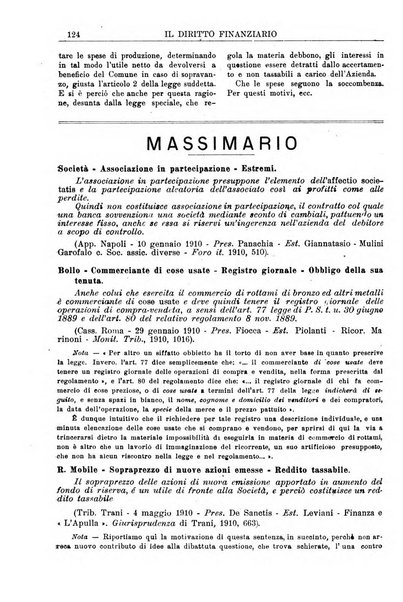 Il diritto finanziario rivista quindicinale di dottrina e giurisprudenza in materia d'imposte dirette e tasse sugli affari