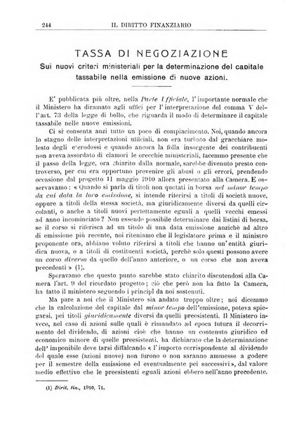 Il diritto finanziario rivista quindicinale di dottrina e giurisprudenza in materia d'imposte dirette e tasse sugli affari