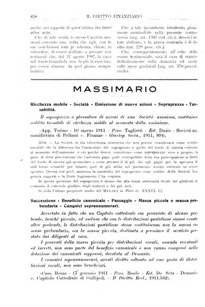 Il diritto finanziario rivista quindicinale di dottrina e giurisprudenza in materia d'imposte dirette e tasse sugli affari