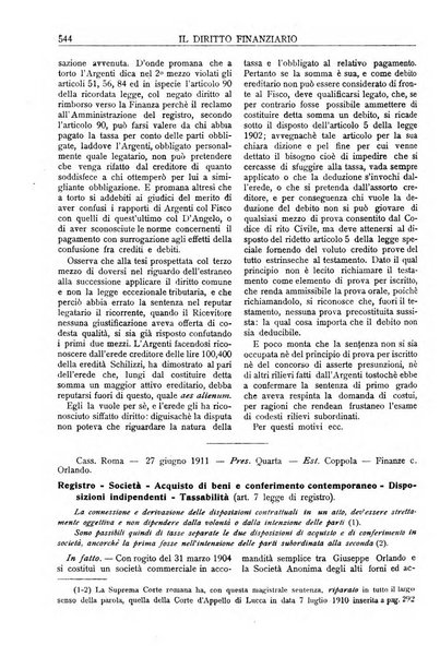 Il diritto finanziario rivista quindicinale di dottrina e giurisprudenza in materia d'imposte dirette e tasse sugli affari