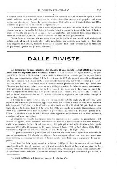 Il diritto finanziario rivista quindicinale di dottrina e giurisprudenza in materia d'imposte dirette e tasse sugli affari