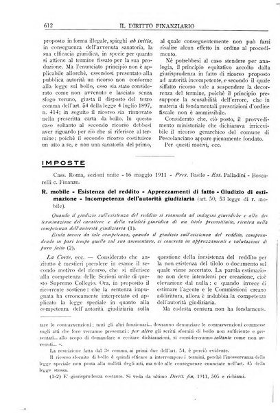 Il diritto finanziario rivista quindicinale di dottrina e giurisprudenza in materia d'imposte dirette e tasse sugli affari