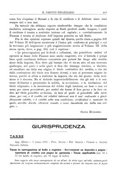 Il diritto finanziario rivista quindicinale di dottrina e giurisprudenza in materia d'imposte dirette e tasse sugli affari