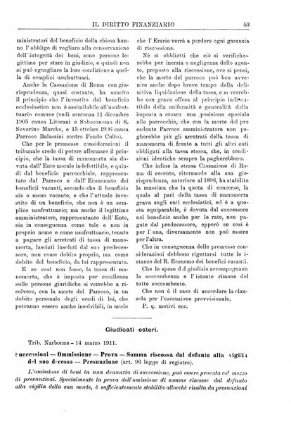 Il diritto finanziario rivista quindicinale di dottrina e giurisprudenza in materia d'imposte dirette e tasse sugli affari