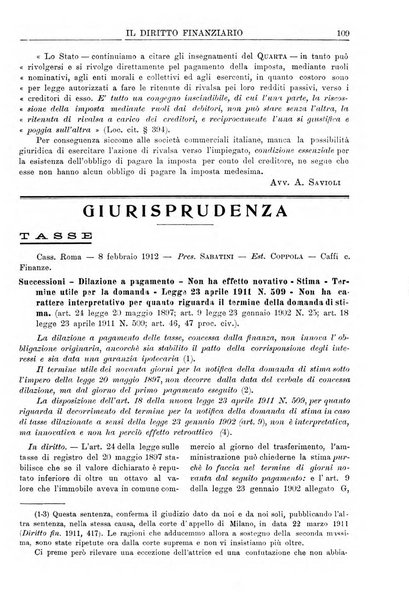 Il diritto finanziario rivista quindicinale di dottrina e giurisprudenza in materia d'imposte dirette e tasse sugli affari