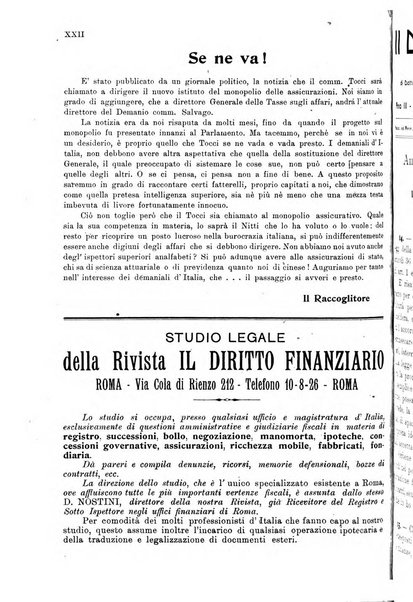 Il diritto finanziario rivista quindicinale di dottrina e giurisprudenza in materia d'imposte dirette e tasse sugli affari