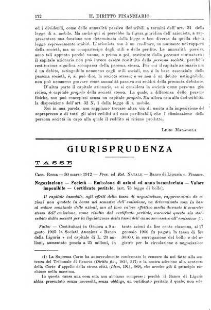 Il diritto finanziario rivista quindicinale di dottrina e giurisprudenza in materia d'imposte dirette e tasse sugli affari