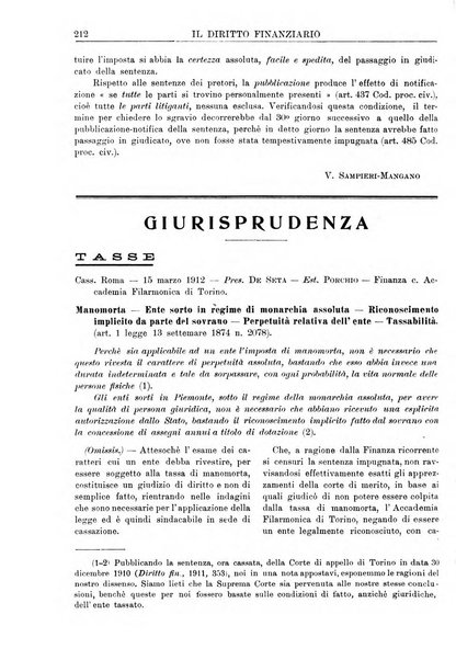 Il diritto finanziario rivista quindicinale di dottrina e giurisprudenza in materia d'imposte dirette e tasse sugli affari