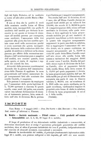 Il diritto finanziario rivista quindicinale di dottrina e giurisprudenza in materia d'imposte dirette e tasse sugli affari