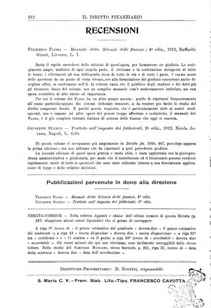 Il diritto finanziario rivista quindicinale di dottrina e giurisprudenza in materia d'imposte dirette e tasse sugli affari