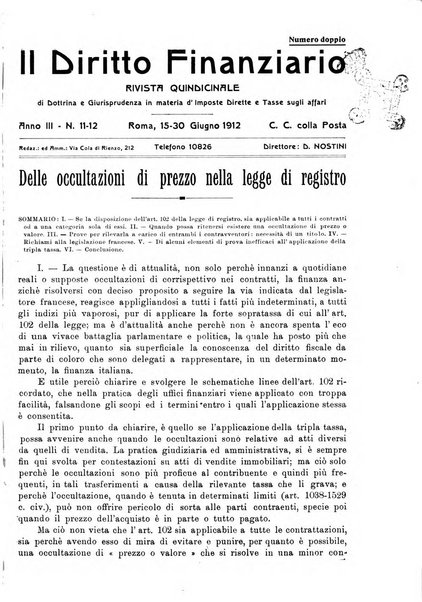 Il diritto finanziario rivista quindicinale di dottrina e giurisprudenza in materia d'imposte dirette e tasse sugli affari