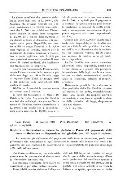 Il diritto finanziario rivista quindicinale di dottrina e giurisprudenza in materia d'imposte dirette e tasse sugli affari