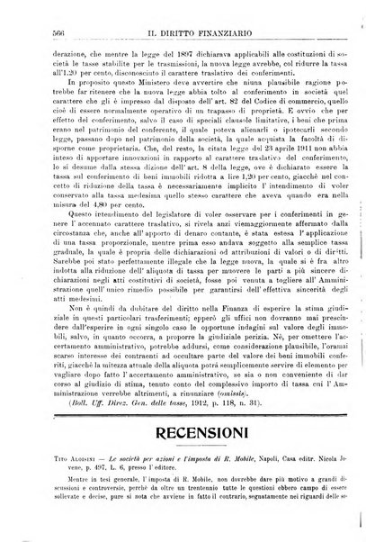 Il diritto finanziario rivista quindicinale di dottrina e giurisprudenza in materia d'imposte dirette e tasse sugli affari