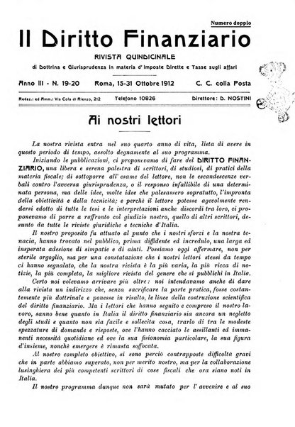 Il diritto finanziario rivista quindicinale di dottrina e giurisprudenza in materia d'imposte dirette e tasse sugli affari